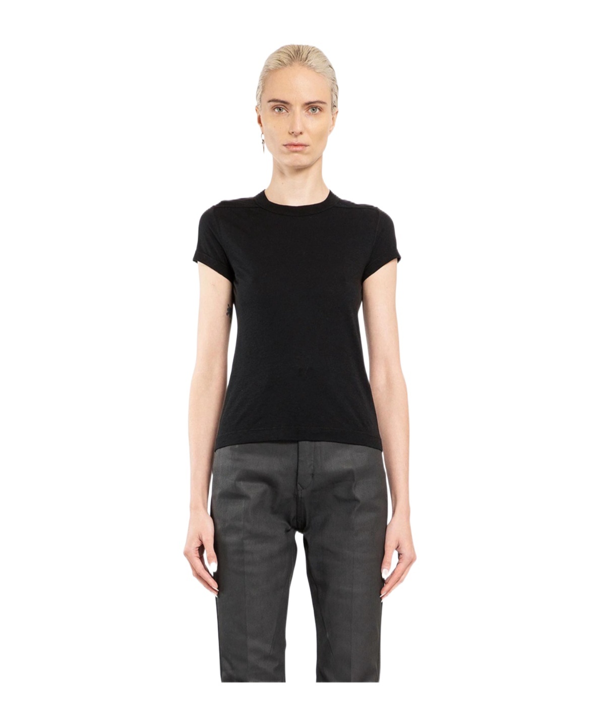 Rick Owens Short-sleeved Cotton T-shirt In Black