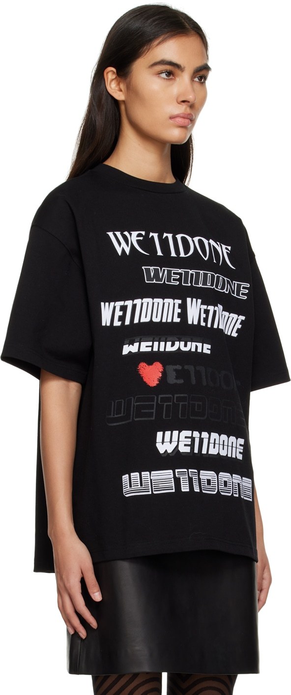 We11 Done Logo-print Cotton T-shirt In Black