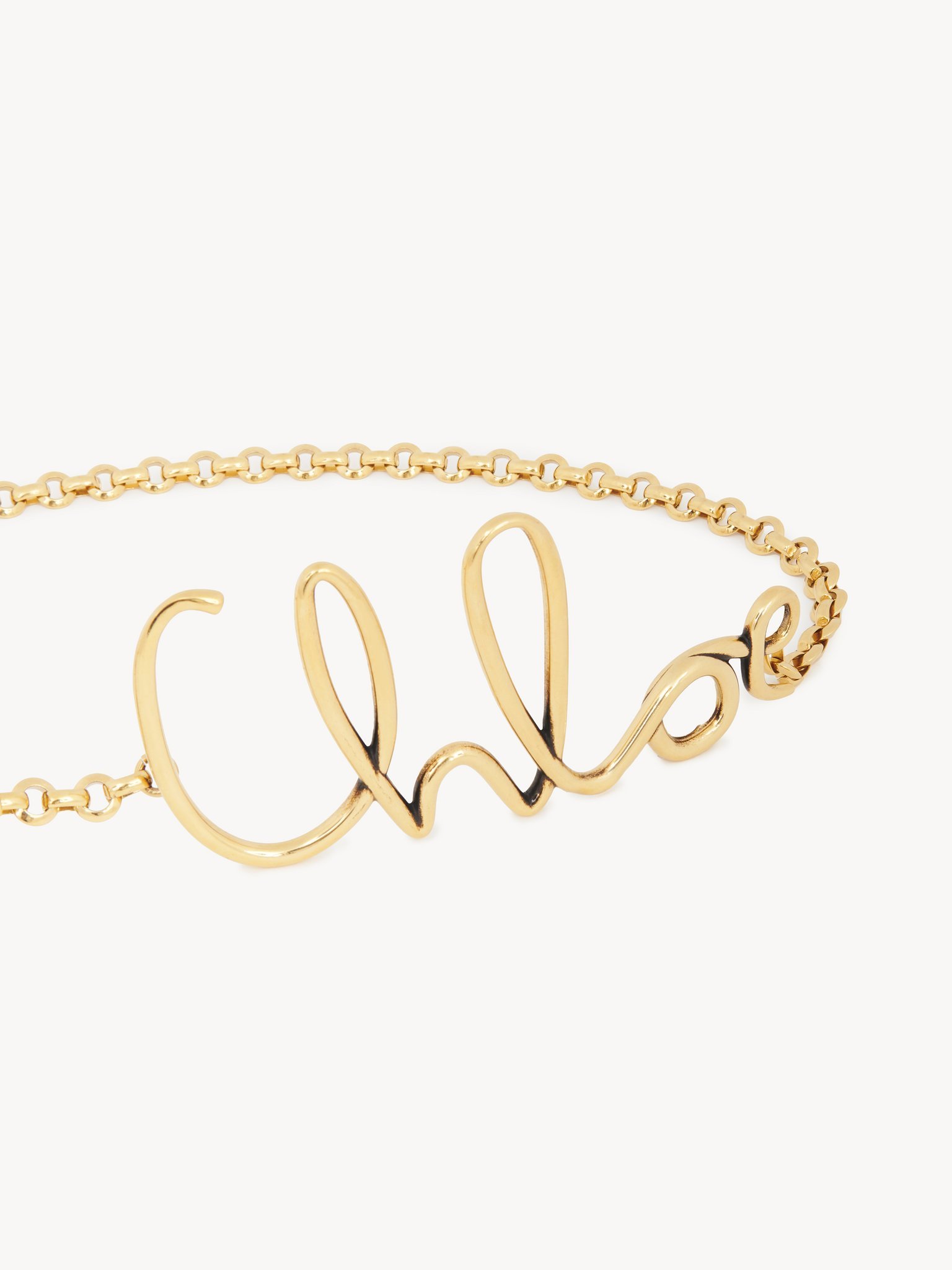 Chloé Golden Iconic Chain Belt In Nude