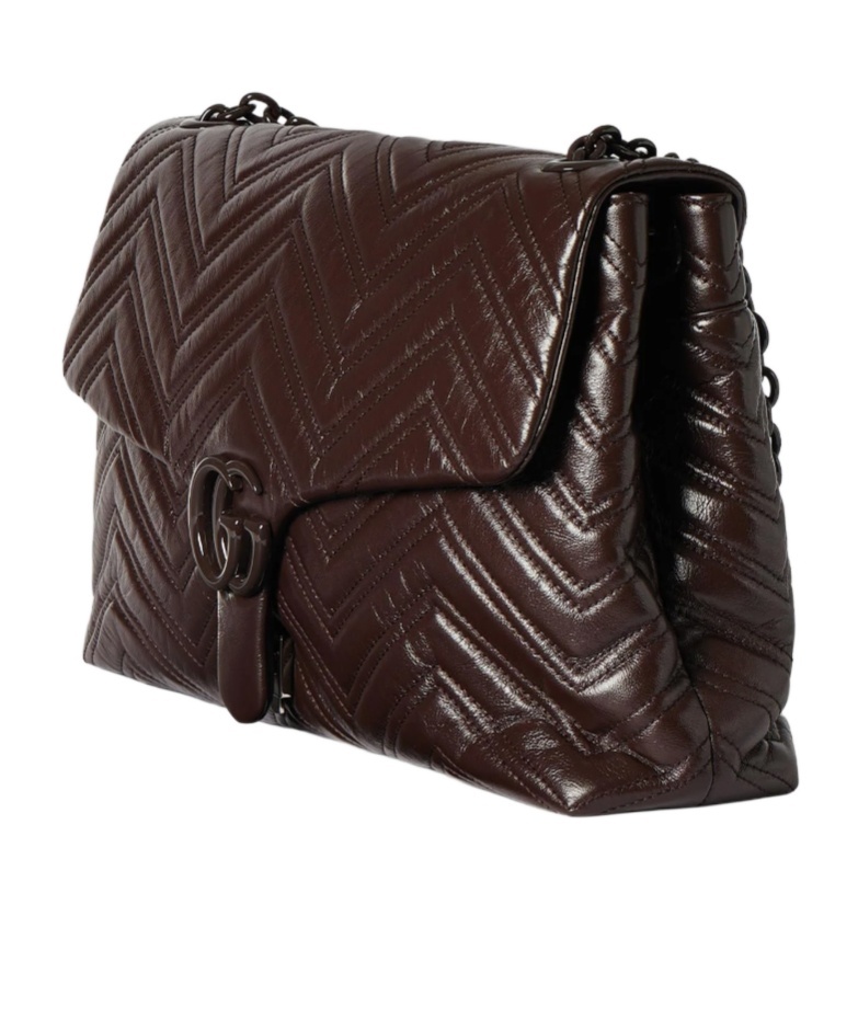Gucci Gg Marmont Large Shoulder Bag In Brown