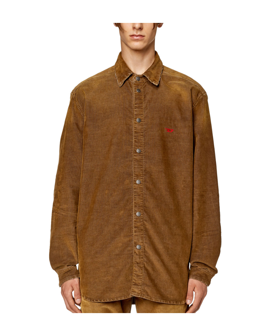 Diesel D-simply Corduroy Shirt In Brown