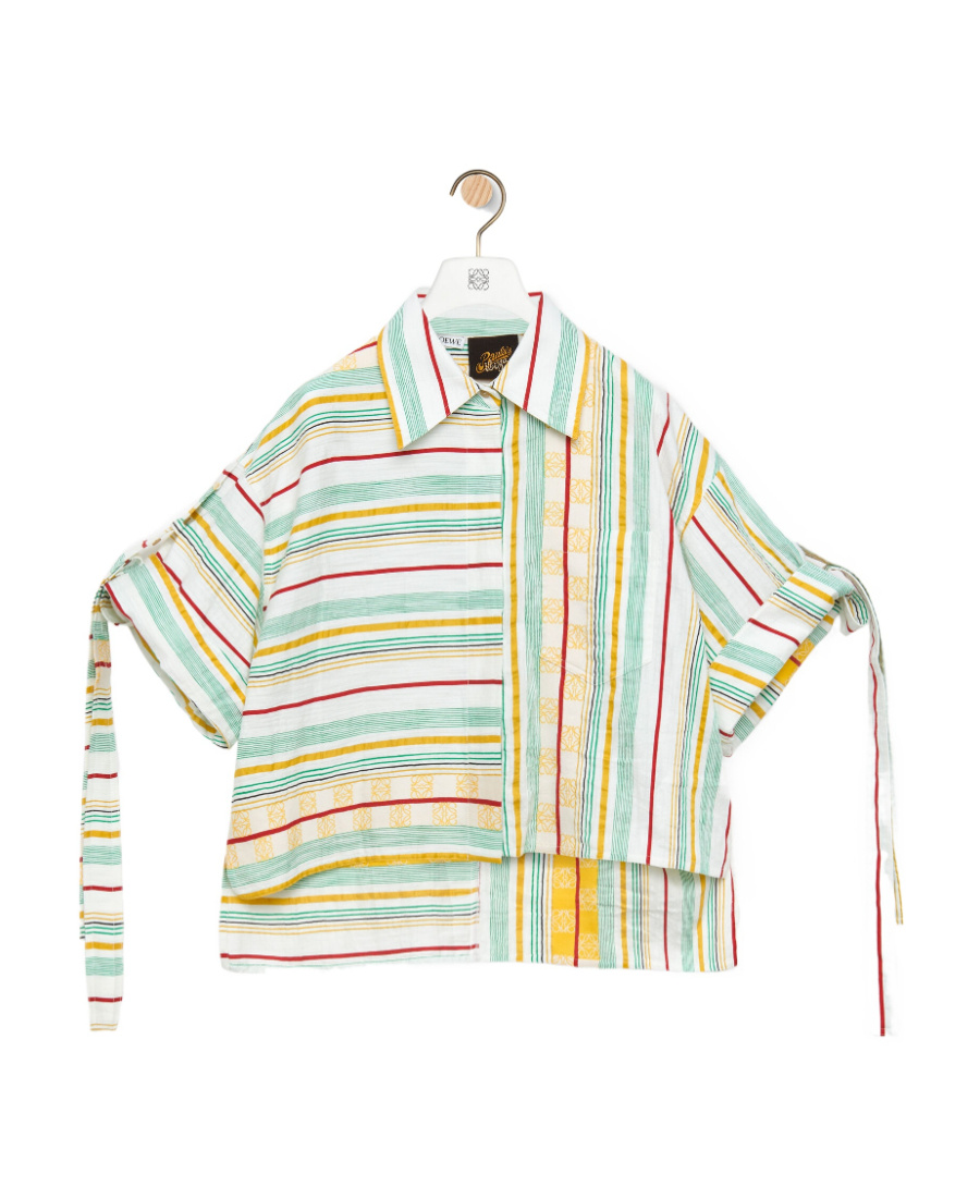 Loewe Striped Workwear Shirt In Cotton, Linen And Silk