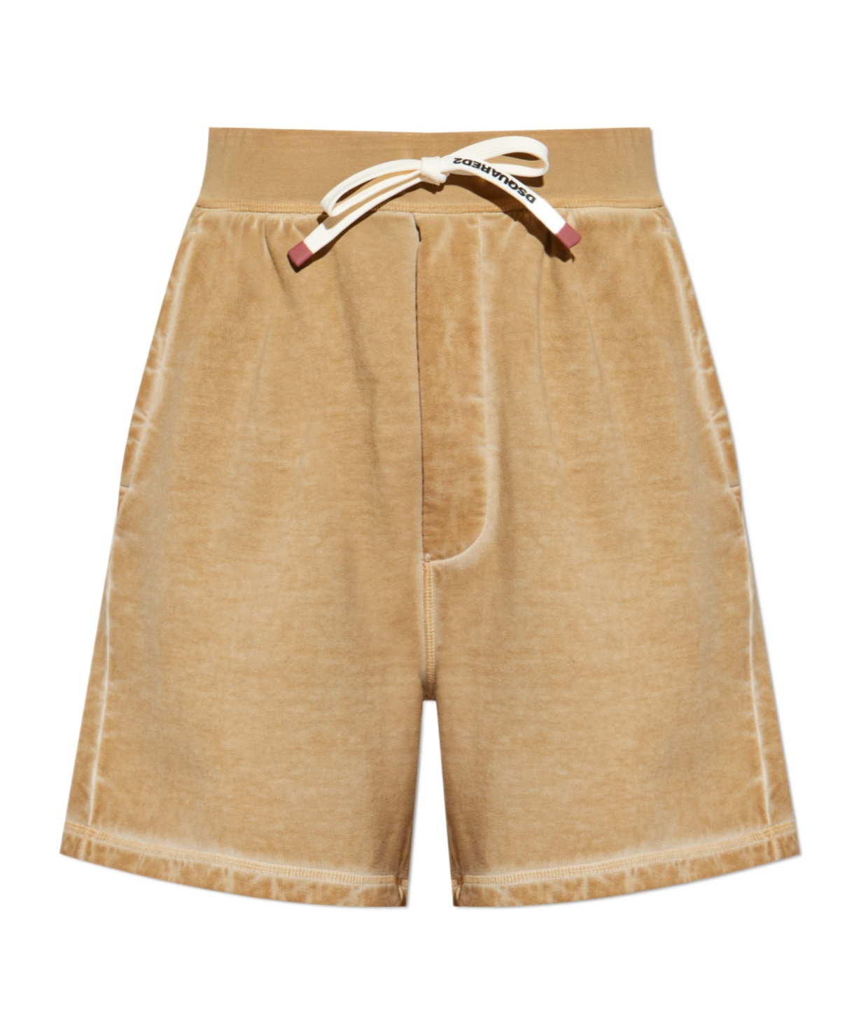 Dsquared2 Drawstring Cotton Track Shorts In Brown