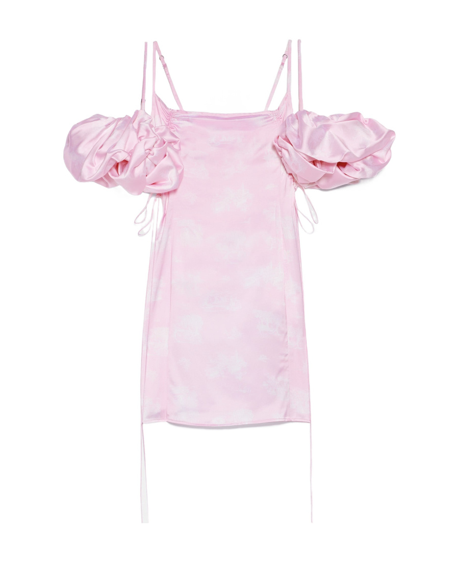 Shop Jacquemus Puffed Sleeve Mini Dress In White
