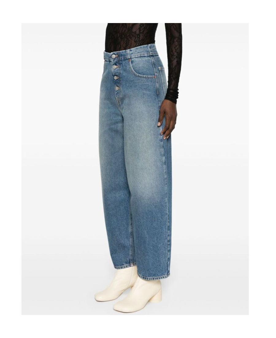Mm6 Maison Margiela Sky Blue Straight-fit Denim Cotton Jeans In Blue