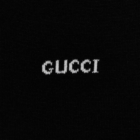 Gucci Wool T-shirt Mini Dress In Black