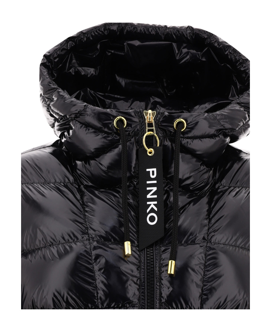 Shop Pinko High-neck Puffer Jacket In Black