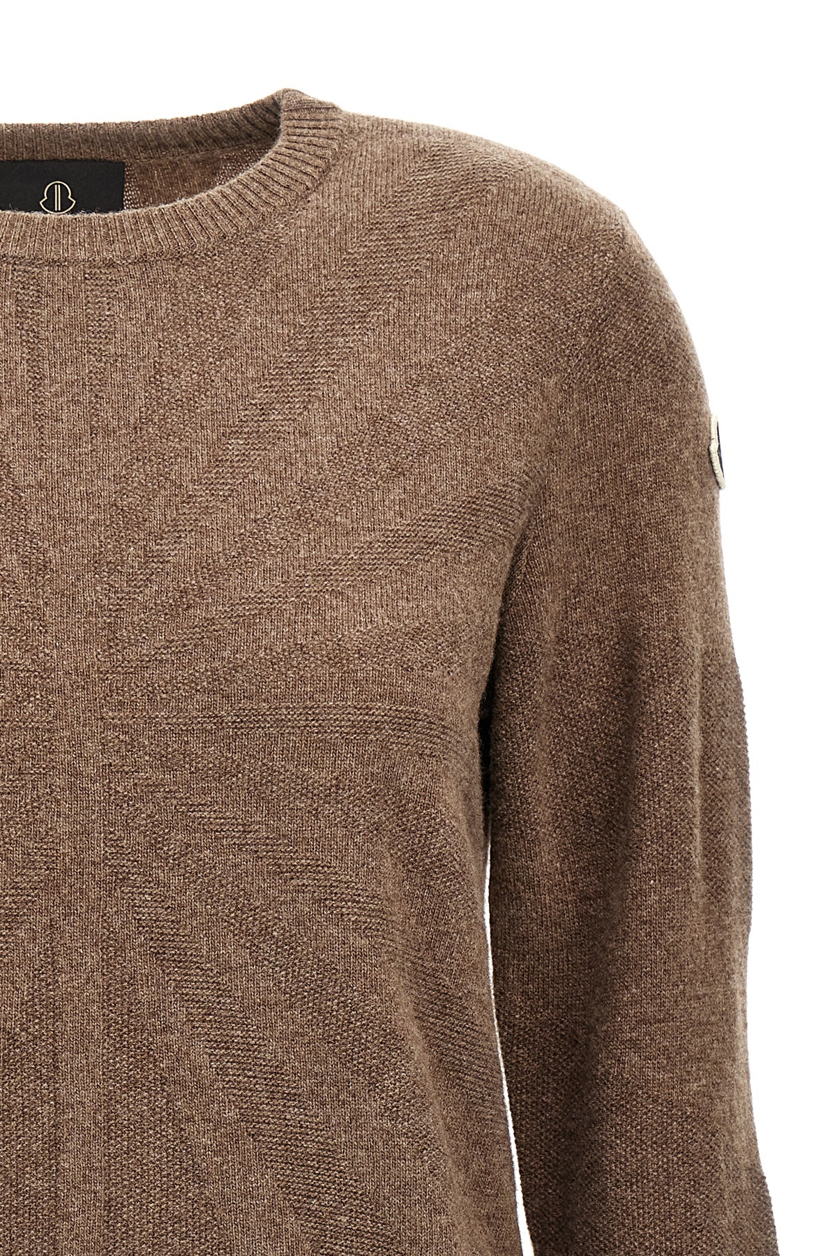Moncler X Rick Owens Round Neck Sweater In Brown