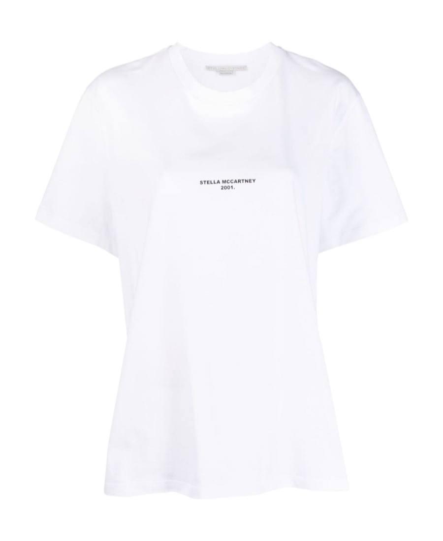 Stella Mccartney Stella Mc Cartney T Shirt With Embroidered Signature In White