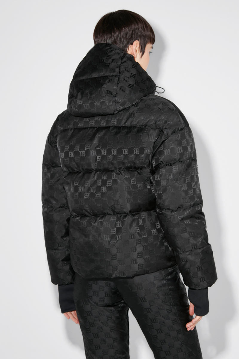 Misbhv Black Signature Nylon Puffer Jacket In Black