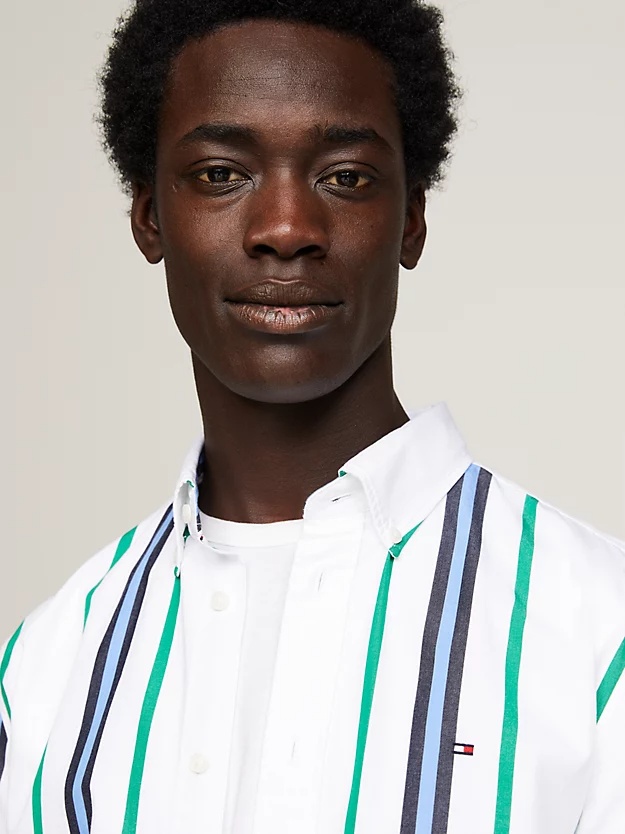Tommy Hilfiger Vertical Striped Shirt In White