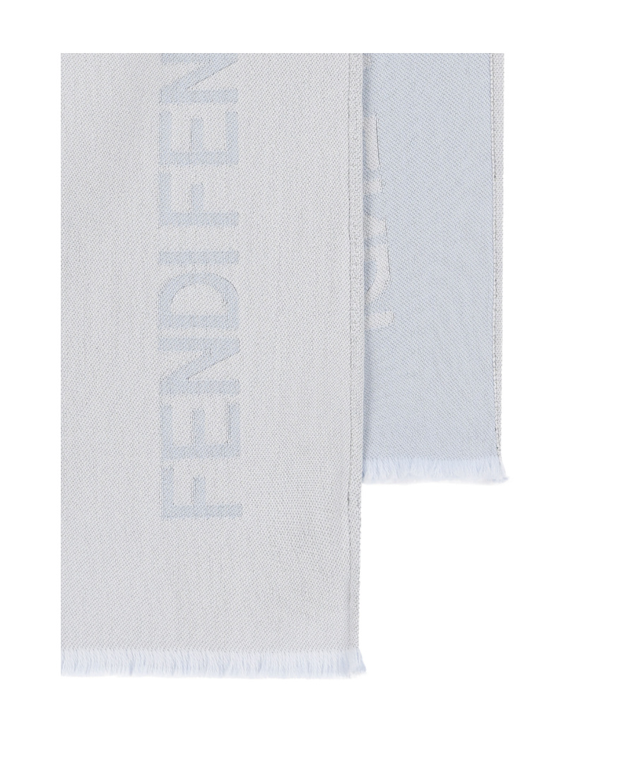 Fendi Rectangular Logo Scarf In Blue