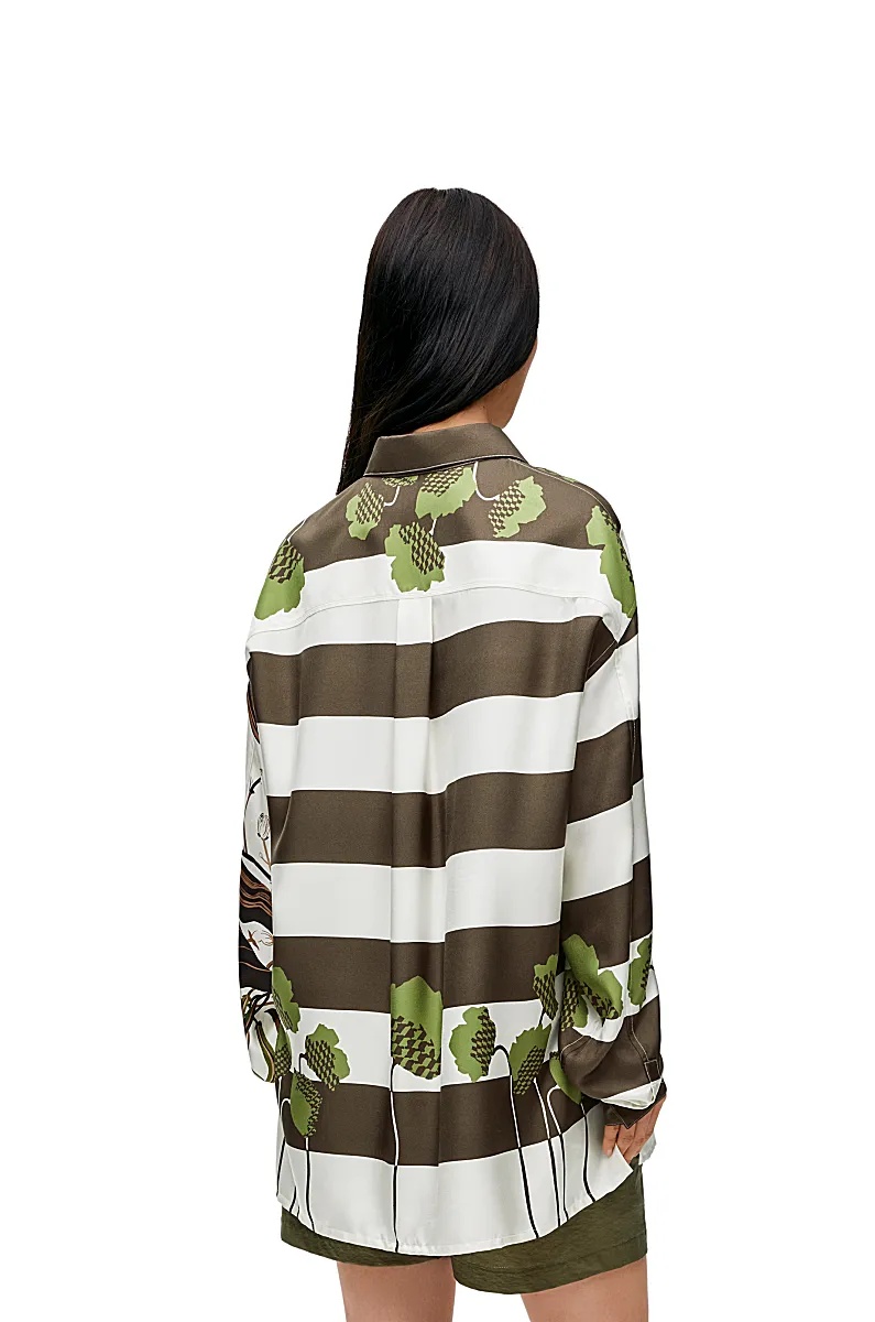 Shop Loewe Shirt In Silk In White