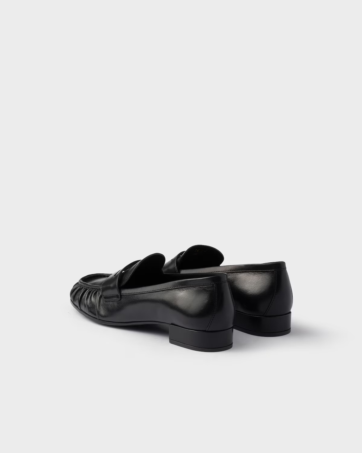 Prada Round-toe Loafers In Black