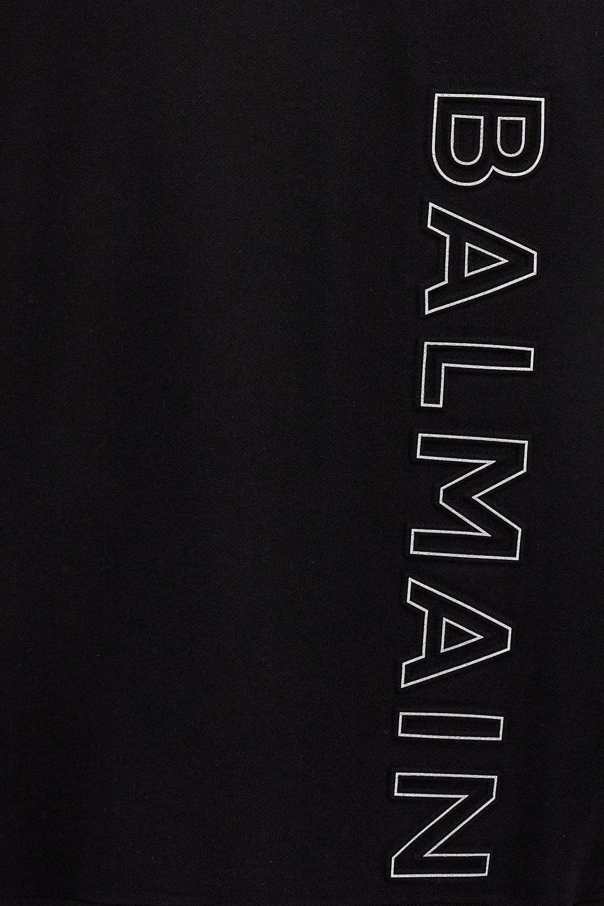 Balmain Black Cotton Sweatshirt In Black