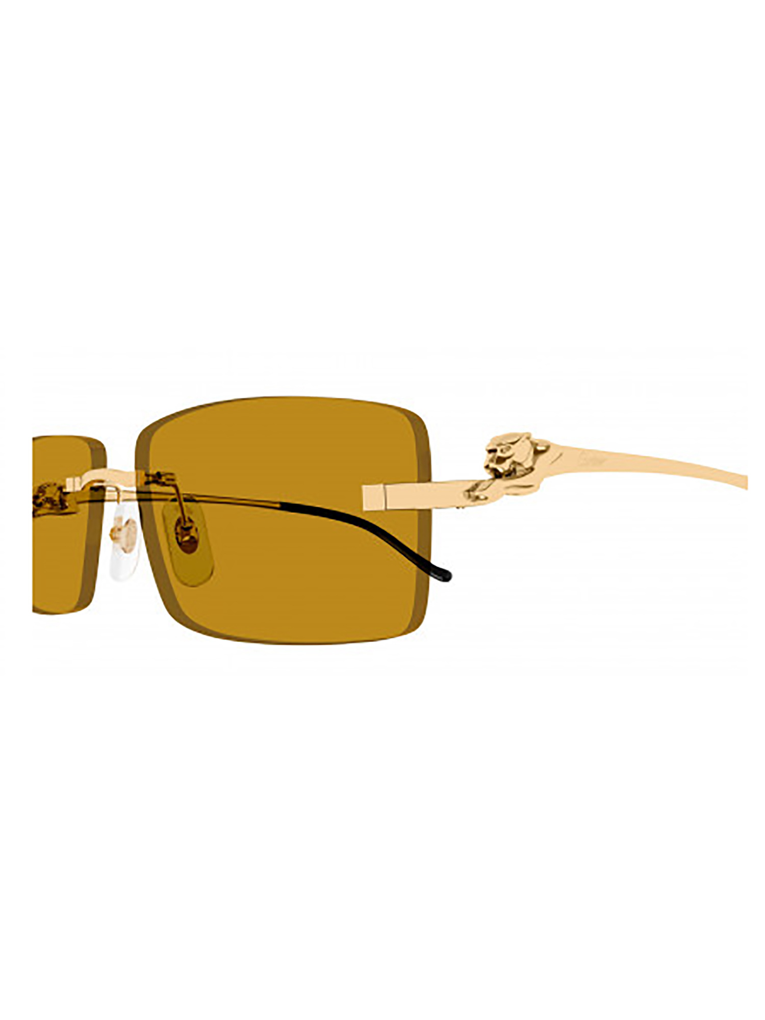 Cartier Rectangular Frame Sunglasses In Brown