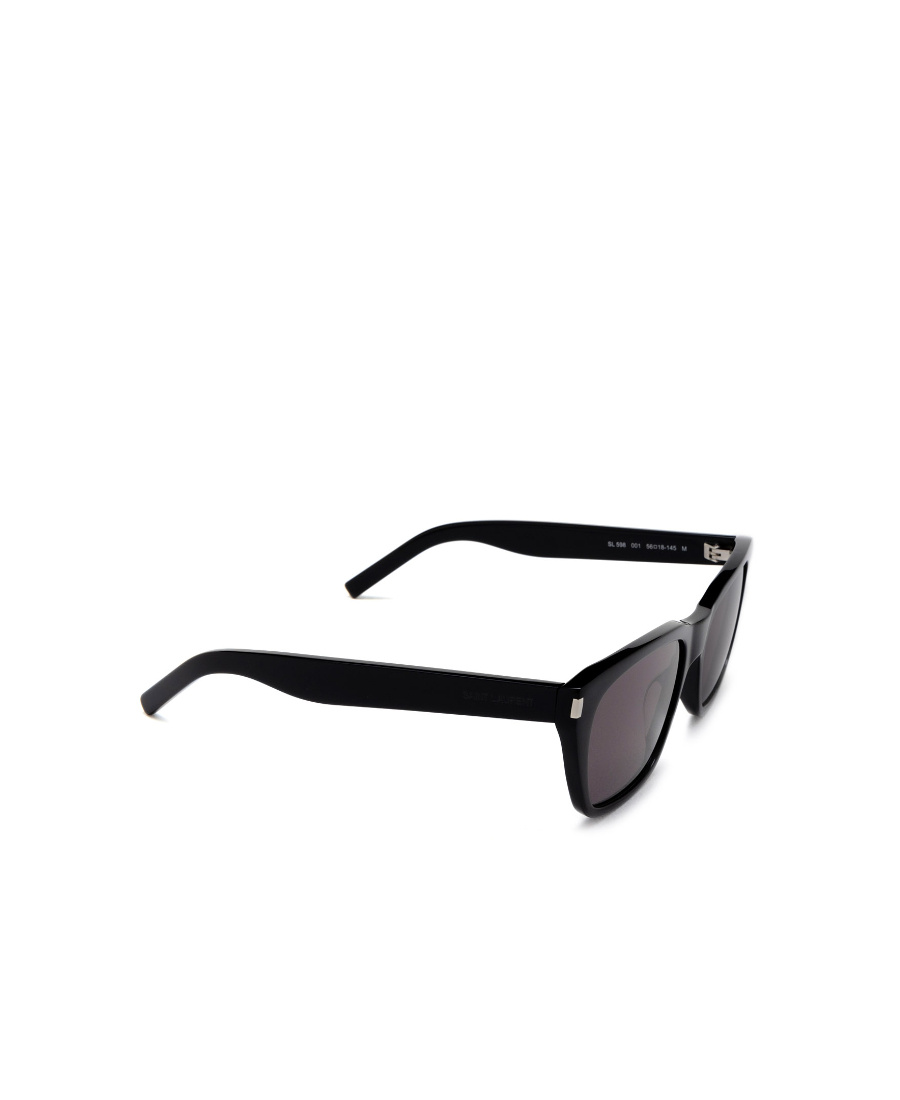 Saint Laurent Logo-engraved-arm Cat-eye Sunglasses In Black