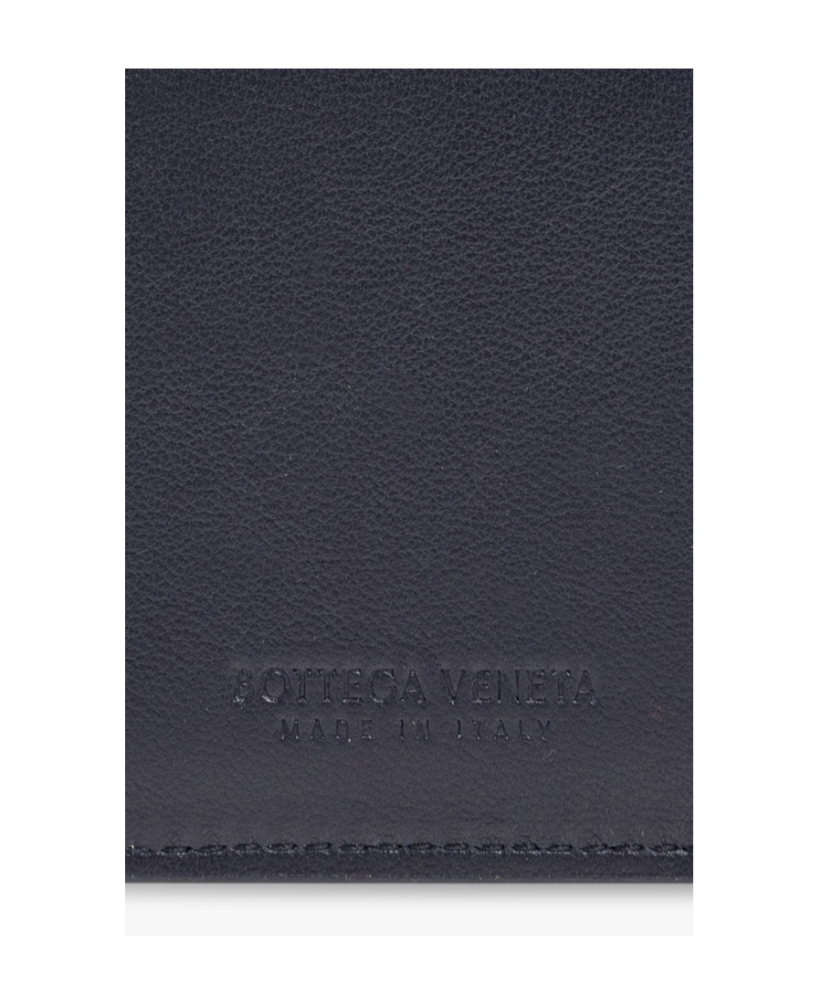 Bottega Veneta Rectangular Design Leather Card Holder In Black