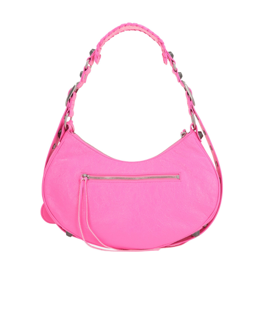 Balenciaga Women Fluo Pink Fabric Le Cagole Xs Shoulder Bag In Pink