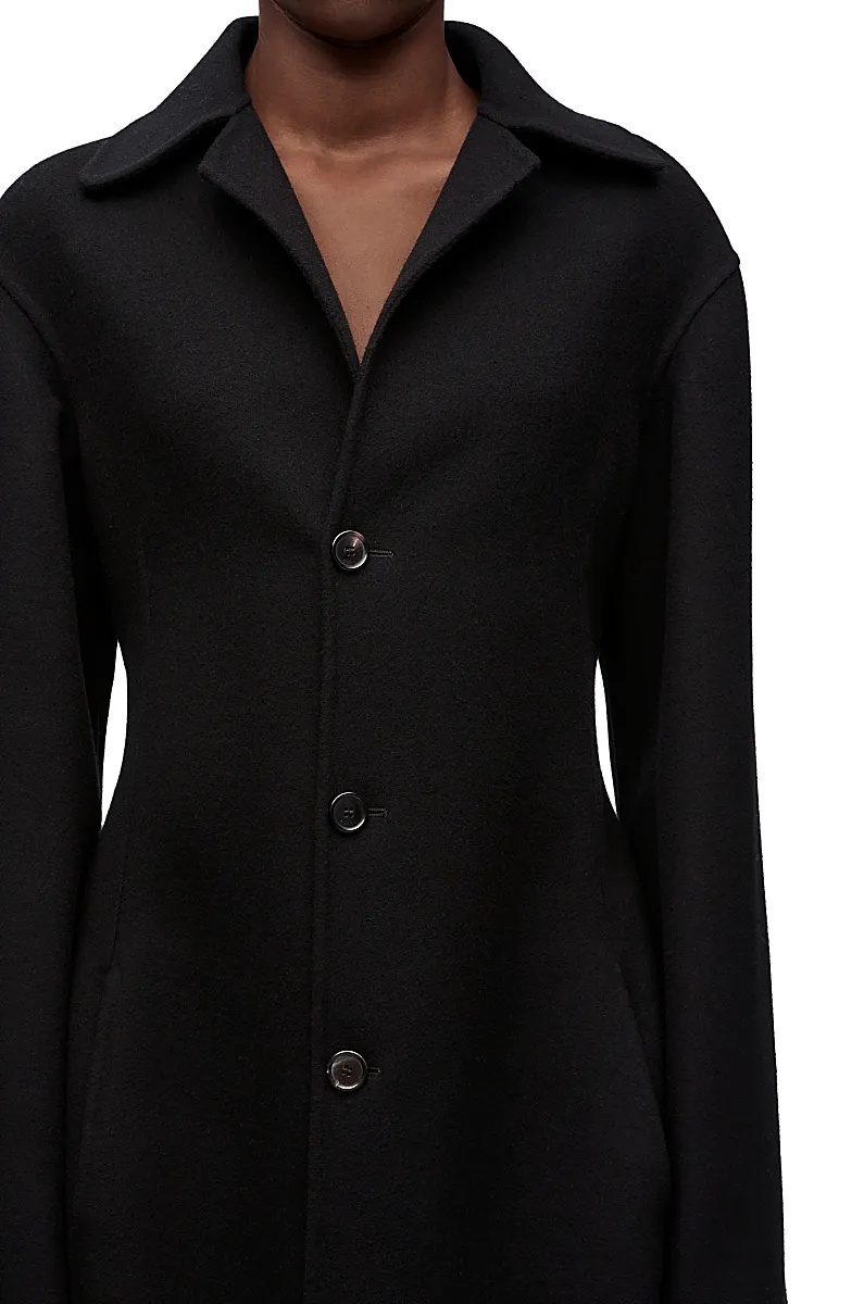 Loewe Wool Double-sided Coat In Black