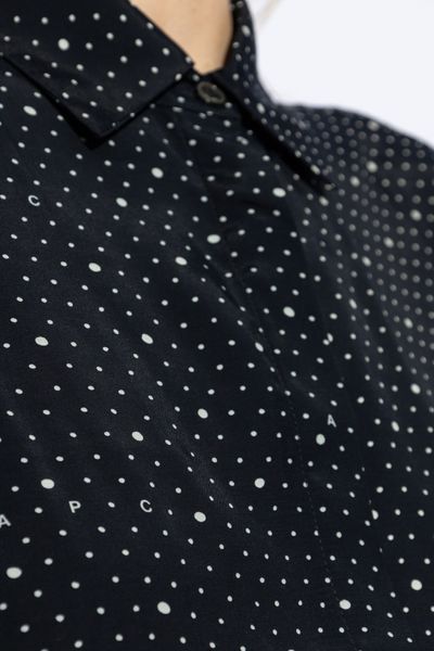 Apc Polka Dot Long-sleeved Shirt In Black