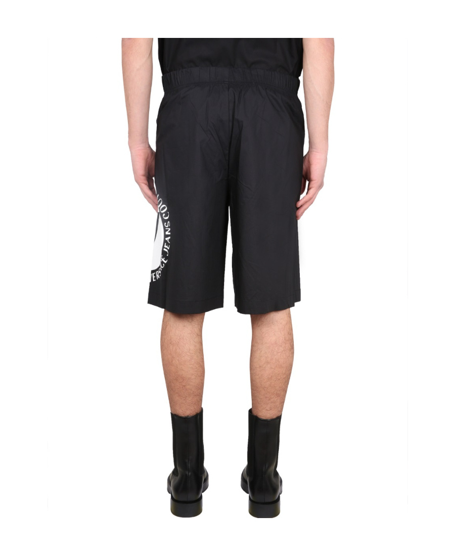 Versace Jeans Logo-print Shorts In Black
