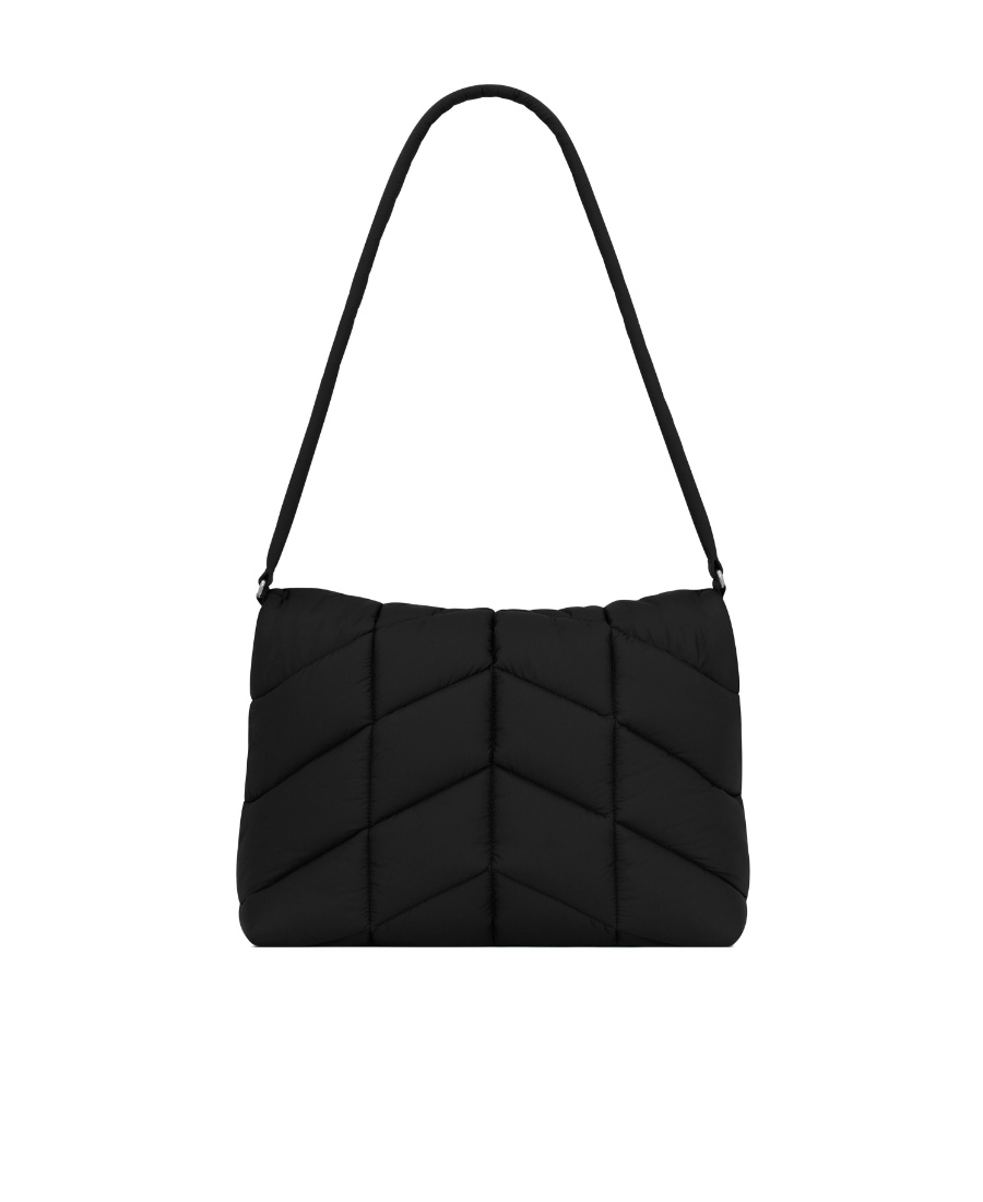 Saint Laurent Loulou Puffer Shoulder Bag In Black