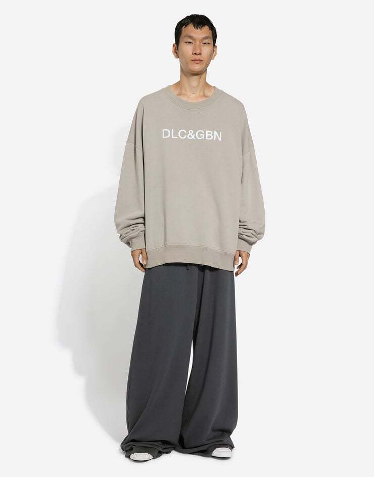 Dolce & Gabbana Logo Print Oversized Sweatshirt In Nude