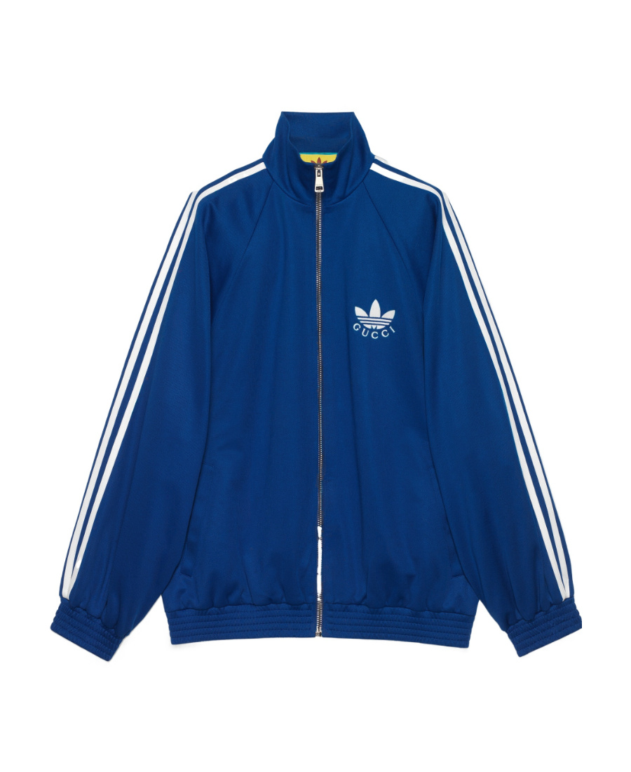 Gucci X Adidas Zipper Casual Jacket In Blue