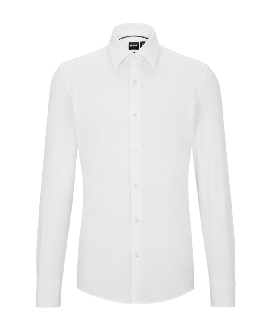 Hugo Boss Long-sleeve Button-fastening Shirt In White