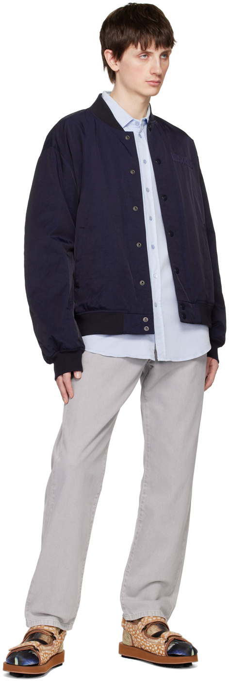Moschino Long-sleeved Shirt In Blue