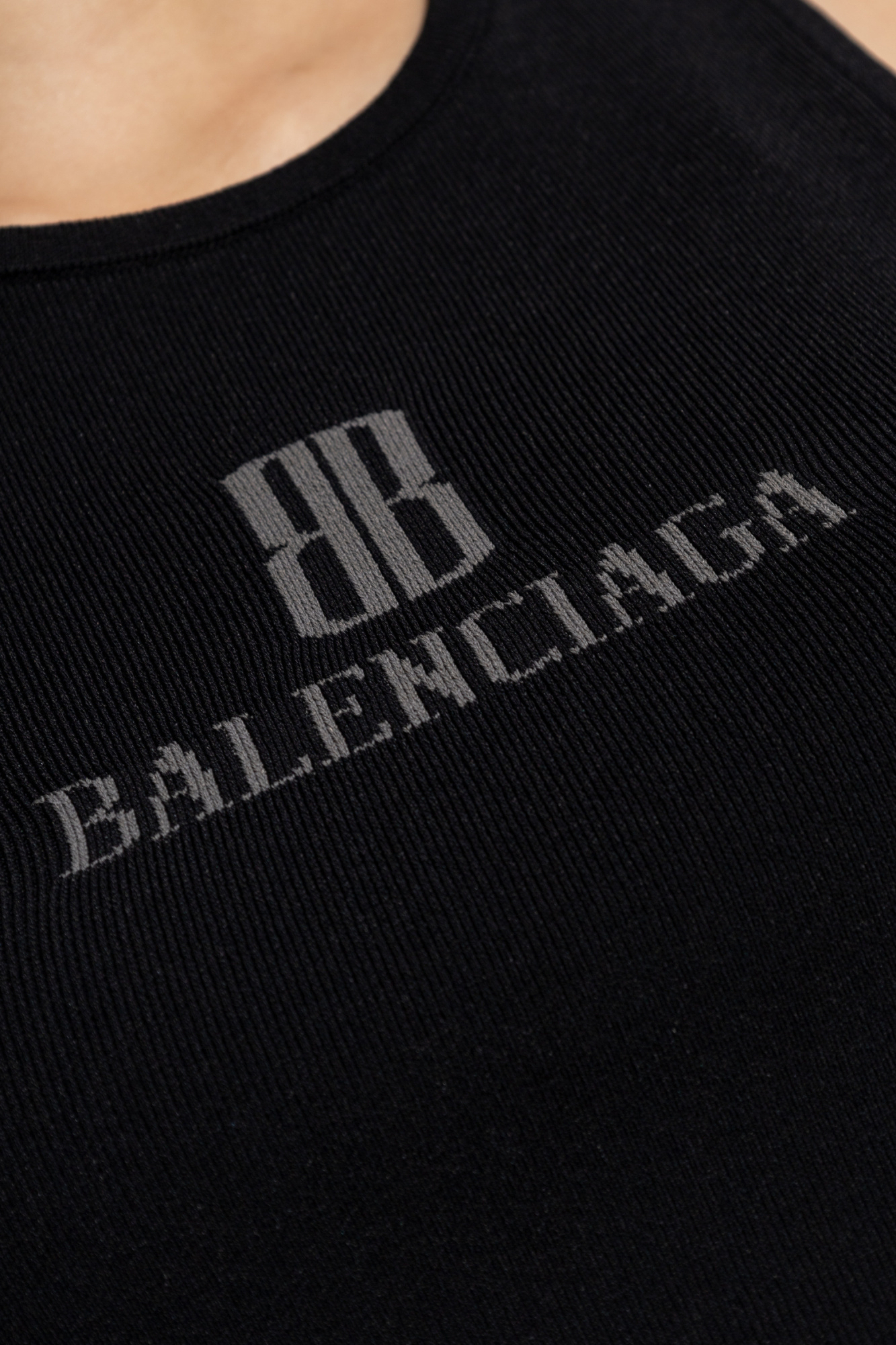 Balenciaga Women Logo Tank Top In Black