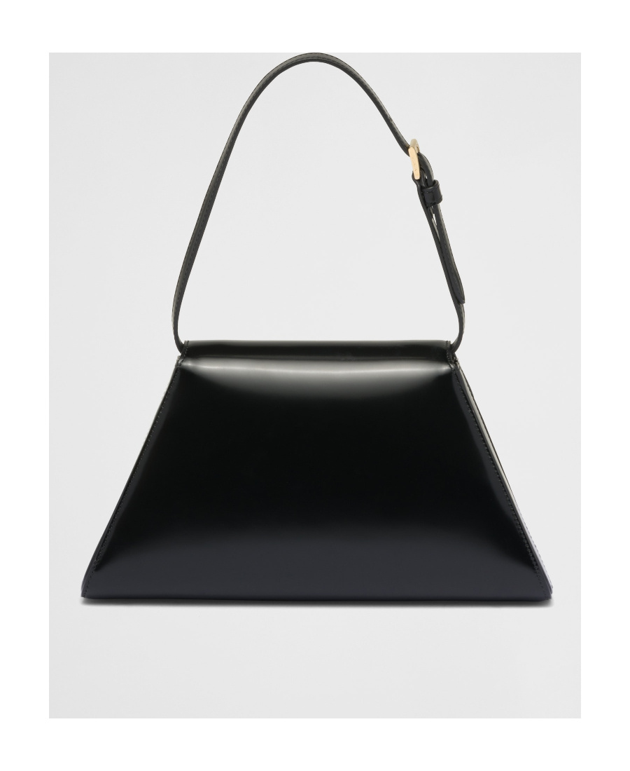 Prada Leather Shoulder Bag Adjustable Straps In Black