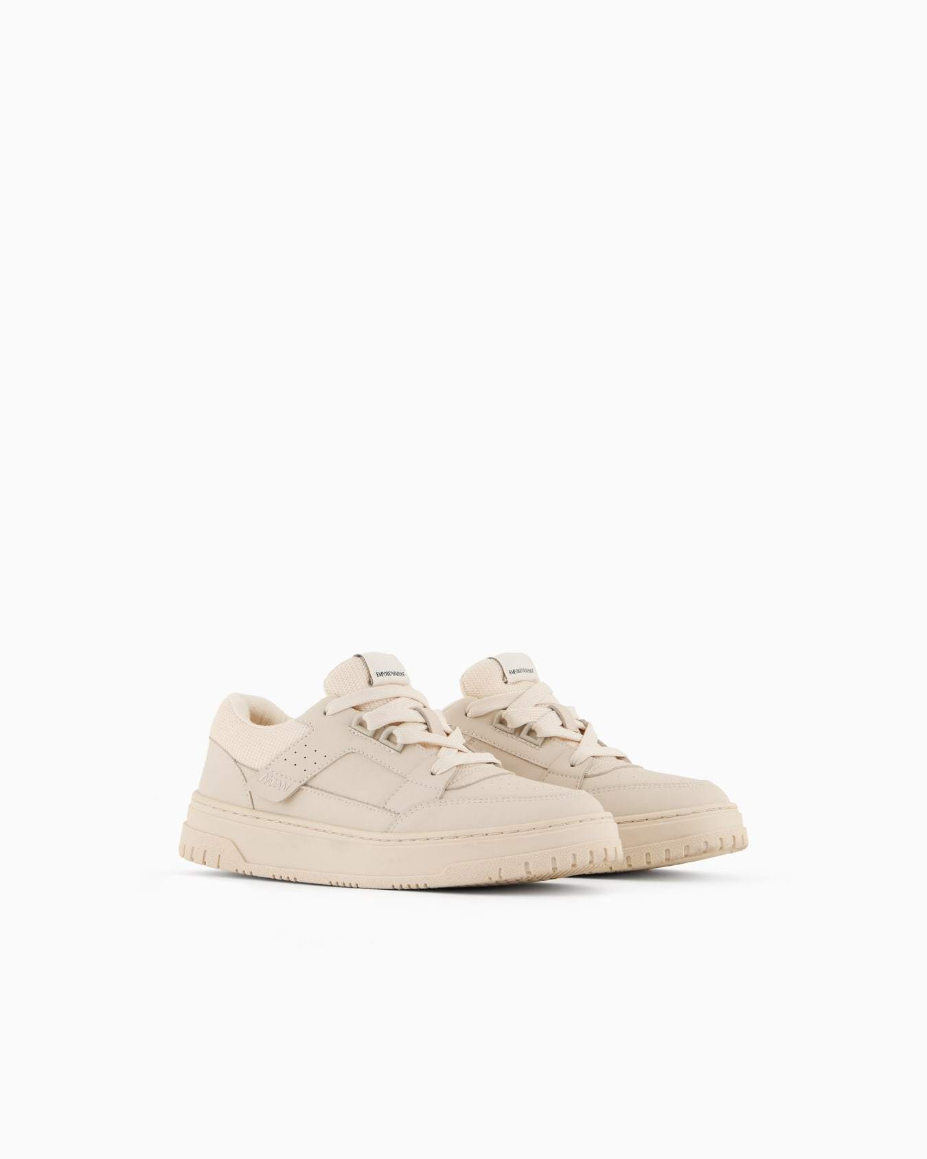 Emporio Armani Lace Up Sneakers In Brown