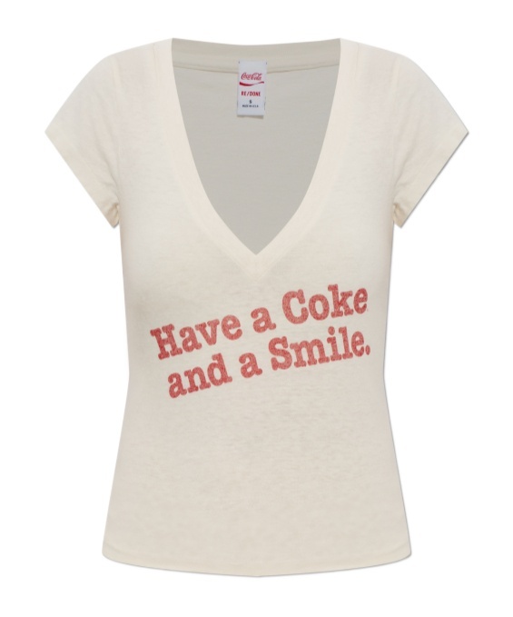 Re/done Short-sleeved T-shirt In Neutral