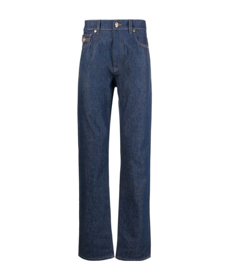 Versace Medusa Head-detailed Straight-leg Jeans In Blue