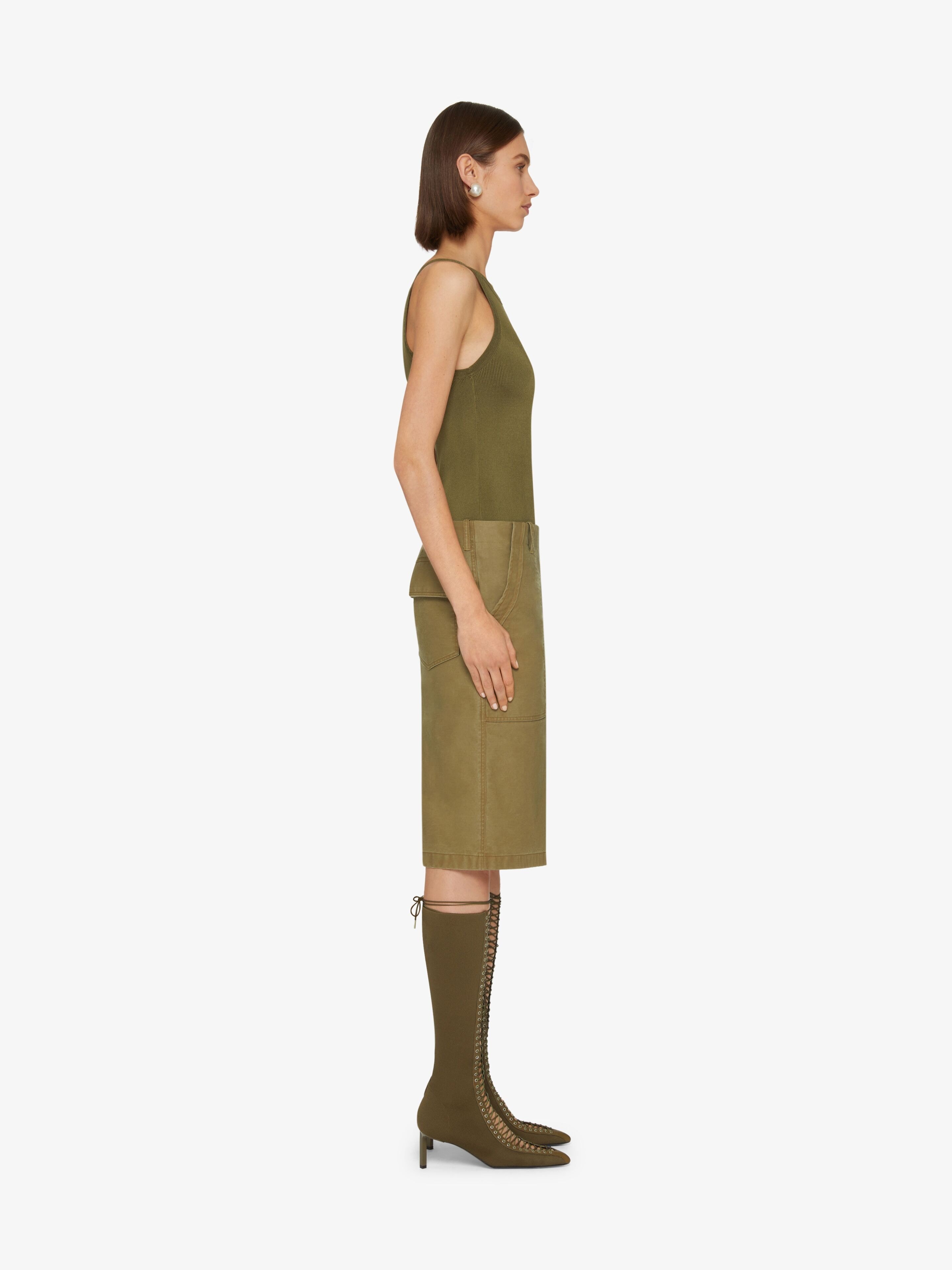 Givenchy Panelled Cargo Midi Dress In Green