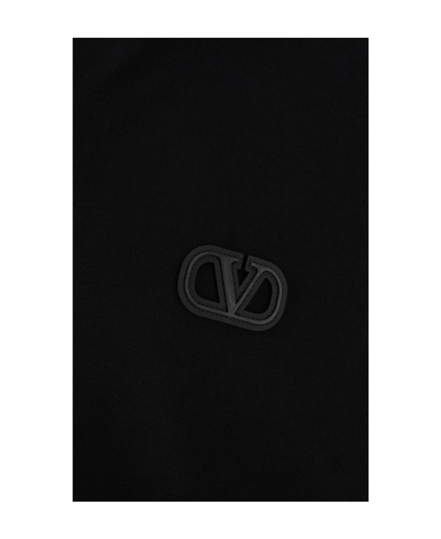Valentino Cotton Sweatshirt With Vlogo Signature Patch In Black