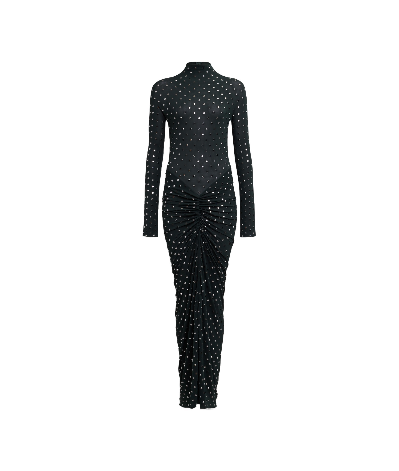 Alaïa Womens Foret Studded Draped Woven-blend Maxi Dress In Black