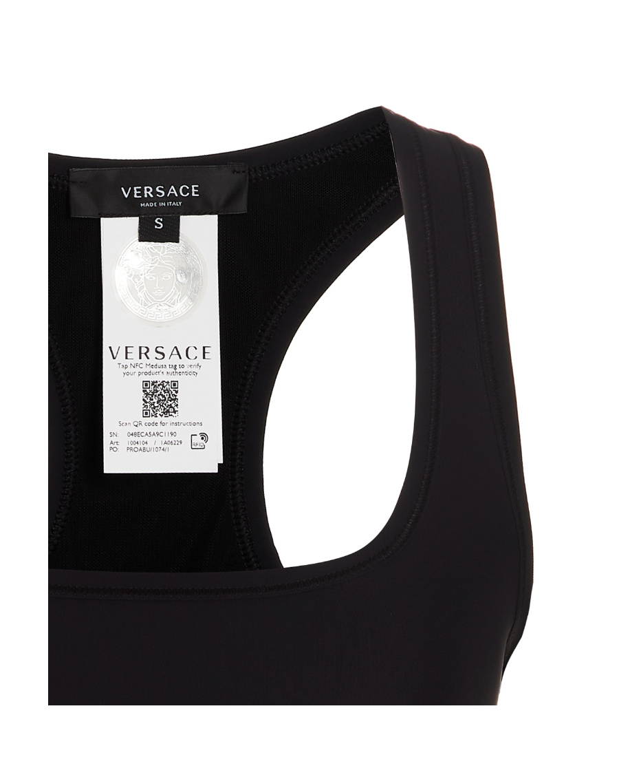 Versace Jersey Top With Topeka Bi-stretch Organic Cotton In Black