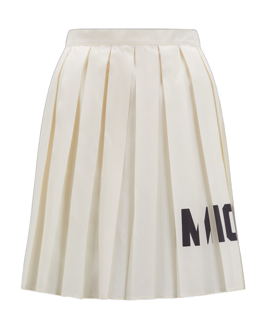Moncler Pleated Taffeta Skirt In White