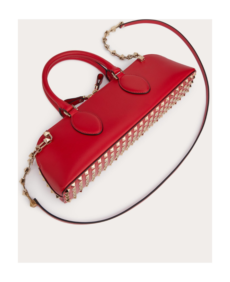 Valentino Rockstud East-west Leather Tote Bag In Red