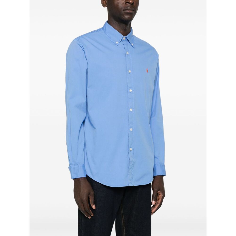 Polo Ralph Lauren Polo Pony Cotton Shirt In Blue