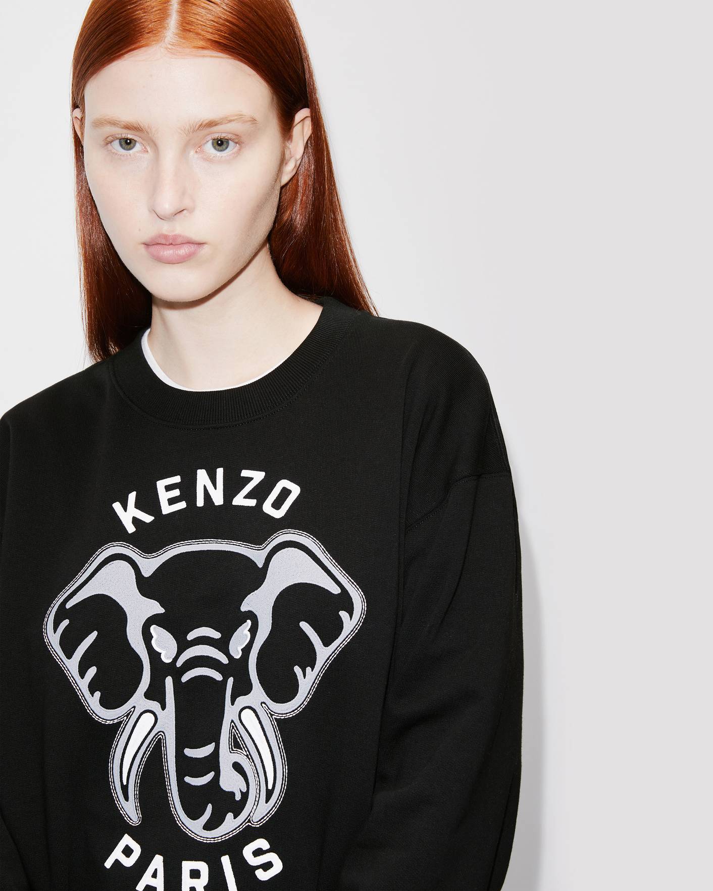 Kenzo Varsity Jungle Embroidered Sweatshirt In Black