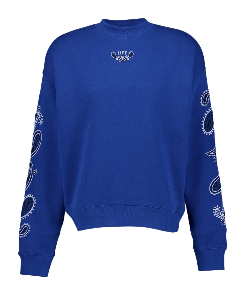 Off-white Off White "arrow Bandana Crewneck Sweat In Blue