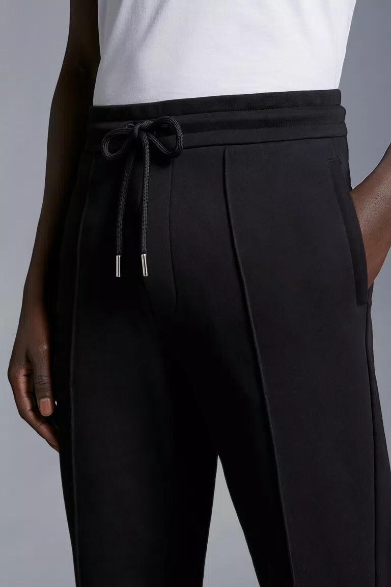 Moncler Raised Seam-detail Track Trousers In Black