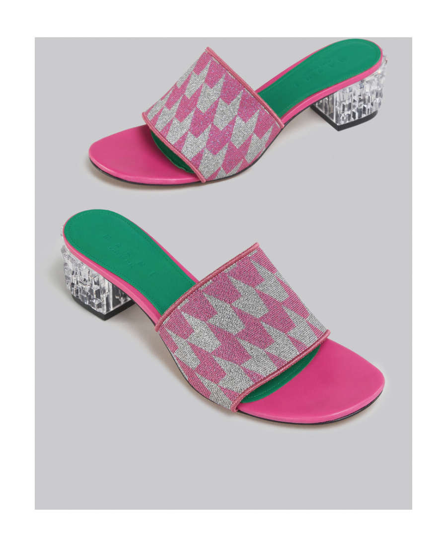 Marni Crystal-heel Patterned Sandals In Multicolor