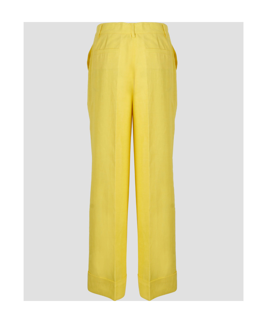 Shop P.a.r.o.s.h Pressed-crease Straight-leg Trousers In Yellow
