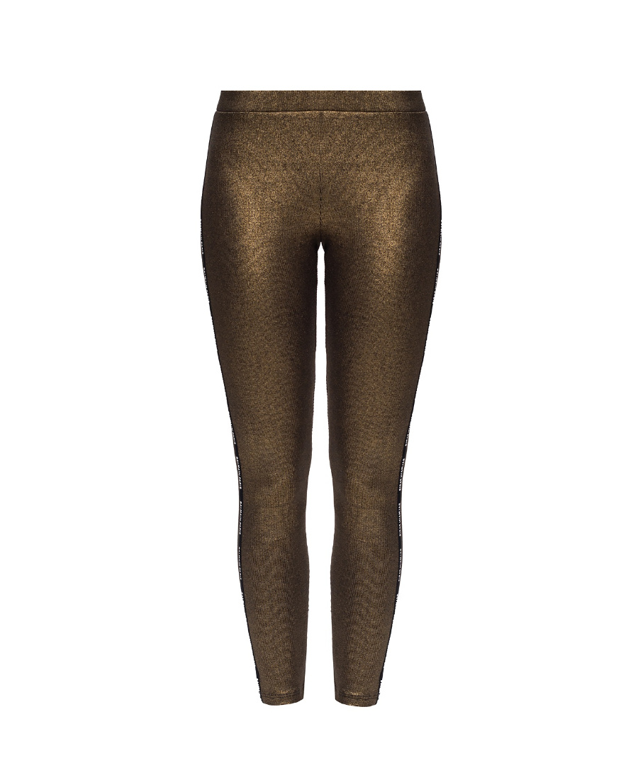 BALMAIN METALLIC FITTED LEGGINGS 