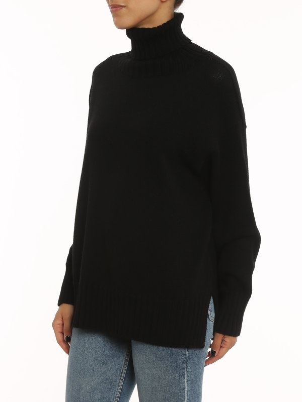 Drumohr Roll-neck Merino Jumper In Black